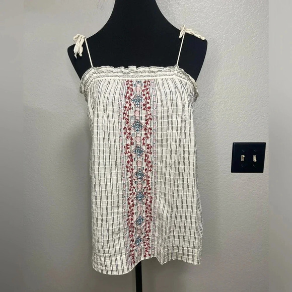 Universal Thread Medium Floral and Striped Print Tank Top - Picture 1 of 4